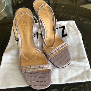 NWT - Schutz - Altina Heel - Lavendar Croc - 8.5